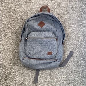 gray soft wall quilted backpack, spurling lakes